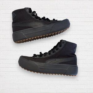 PUMA Kaia High Top Platform Black Sneakers Women's Size 8.5 / 39